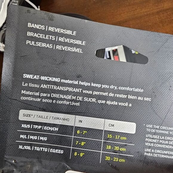 Nike Baller Bands Wristbands Black Red White Swoosh Logo Unisex Medium Large New - Picture 4 of 4